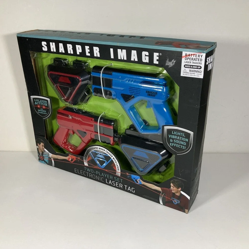 Sharper Image 2-Player Electronic Laser Tag Infrared Technology Lights Sound NIB